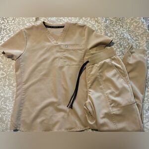 Khaki Fabletics Scrub Set